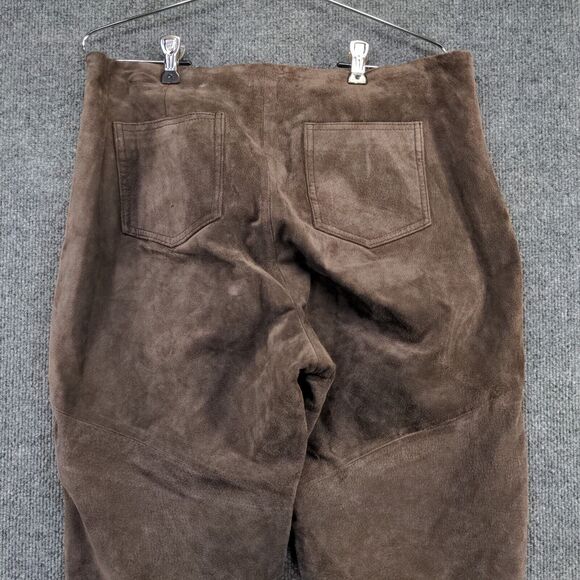 Hypo Active Women's Leather Pants Brown 12 Flat Front Lined Logo - Picture 6 of 10